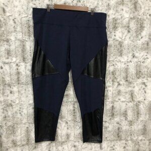 WARRIOR by DANICA PATRICK Women's Blue leatherette leggings Size 2X